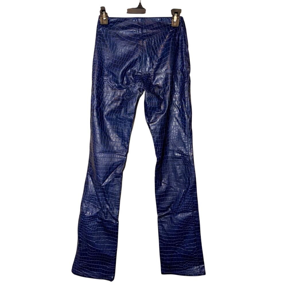 Tark 1 Navy Crocodile Texture Shiny Flare PantsSize 4 SEXY!
